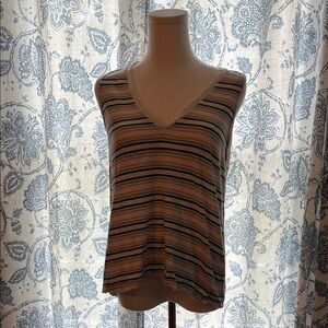 Madewell Striped Sleeveless V-Neck Top- size small